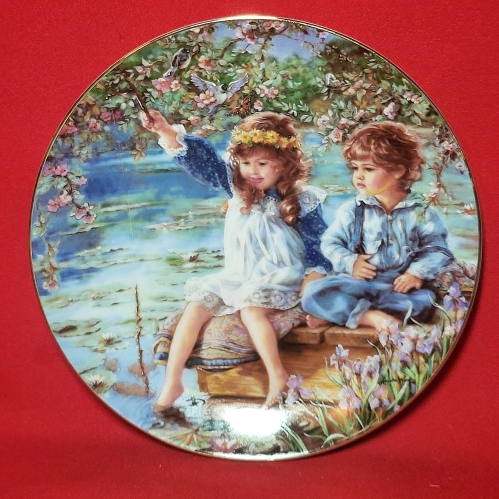 Reco Hearts and Flowers Patience  Sandra Kuck Decorative Plate 1991